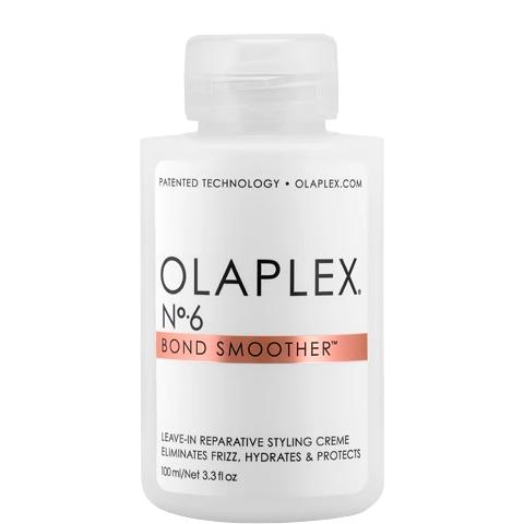 OLAPLEX no. 6 -A leave-in reparative styling creme that protects all hair types including colored and chemically treated hair. It strengthens, hydrates, moisturizes, and speeds up blow-dry times while smoothing and eliminating frizz and flyaways for up to 72 hours. It is highly concentrated and doesn't weigh hair down. PH Balance: 4.0-5.0