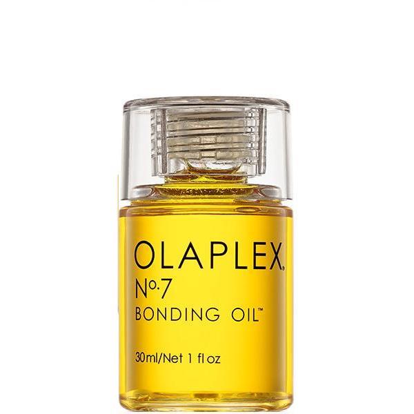 OLAPLEX no. 7 - A highly-concentrated, weightless styling oil that repairs damaged and compromised hair. Dramatically increases shine, softness, color vibrancy, and manageability. Minimizes flyaways and frizz while restoring healthy appearance and texture. Provides heat protection of up to 450°. How to Use